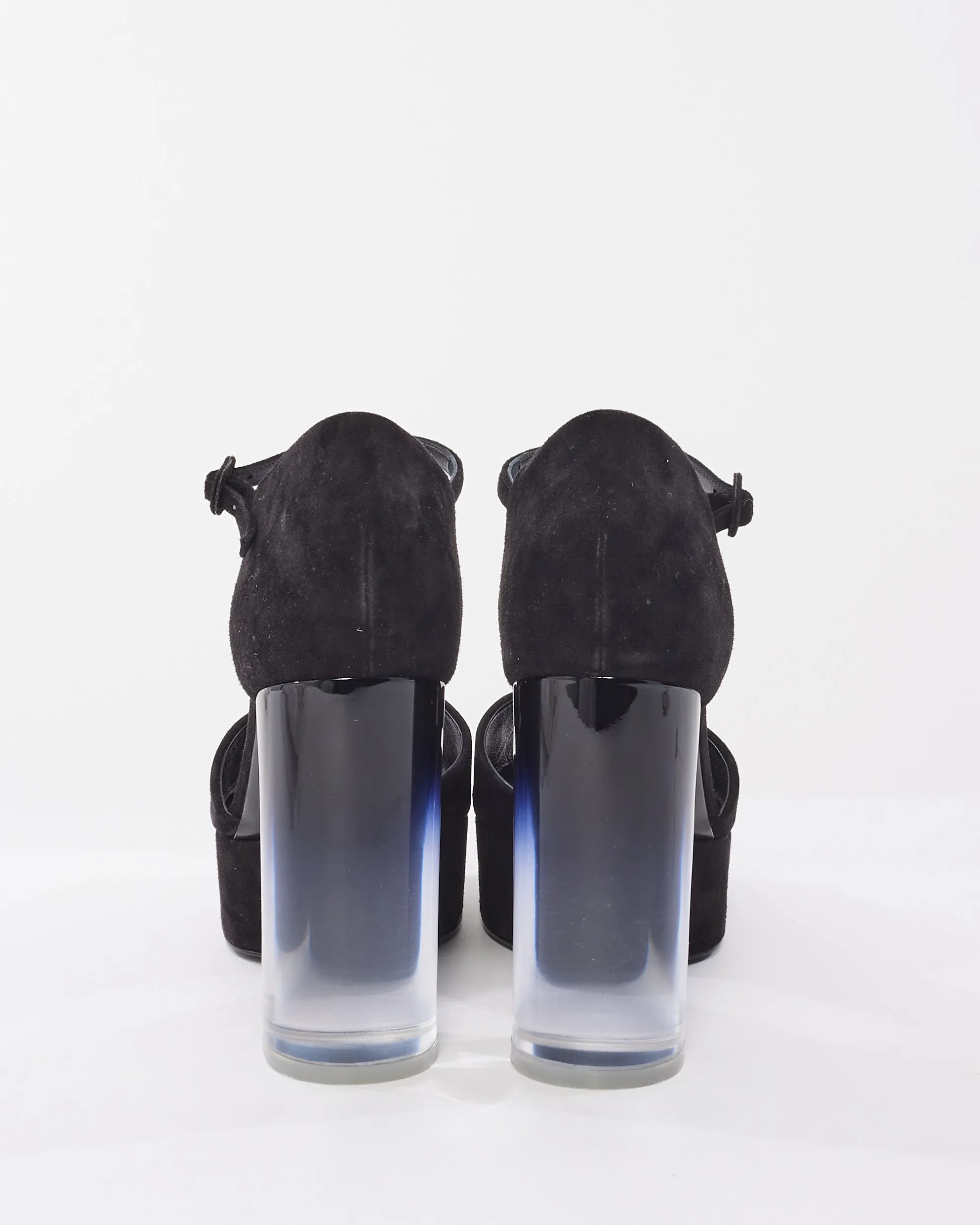 Hermès Black Suede Fever 70 D'Orsay Platform Pumps - 39