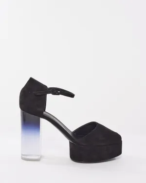 Hermès Black Suede Fever 70 D'Orsay Platform Pumps - 39