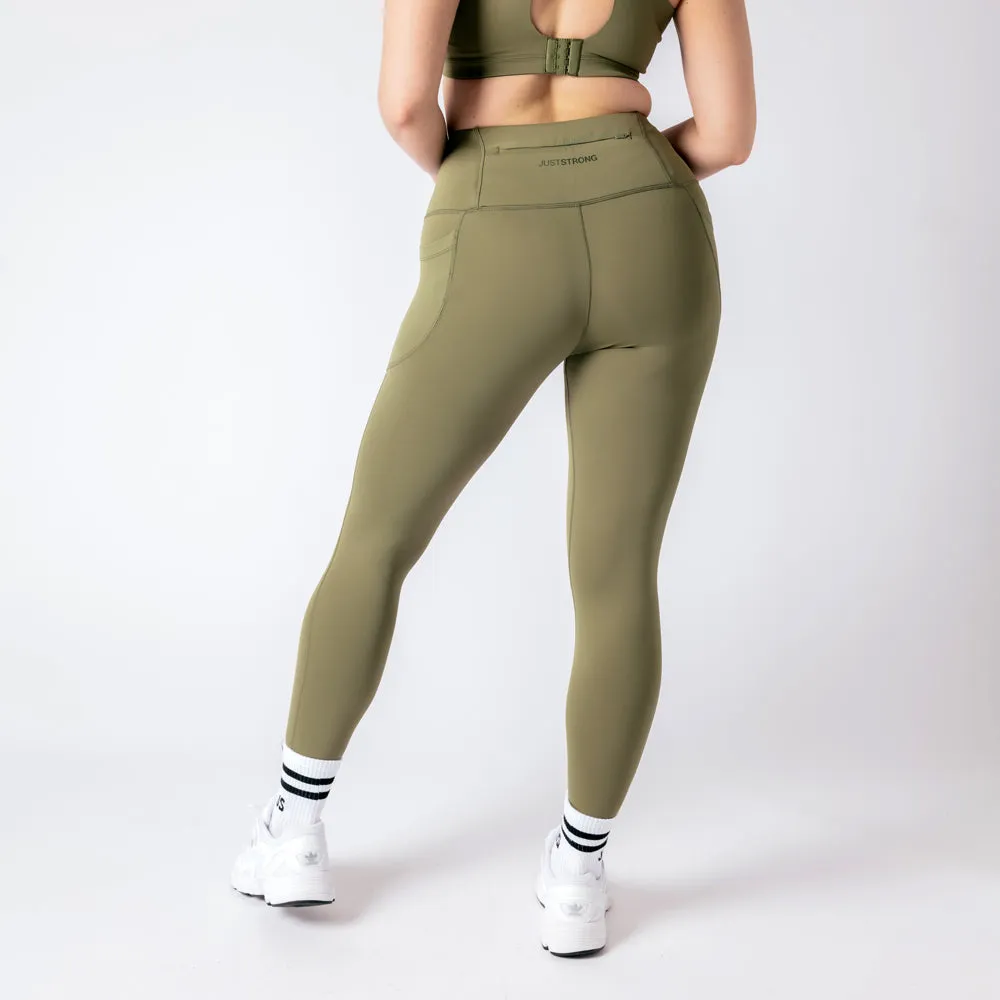 High Rise Genesis Leggings - Military Green
