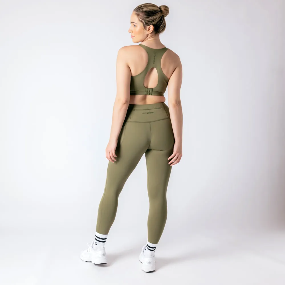 High Rise Genesis Leggings - Military Green