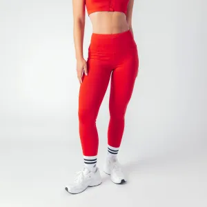 High Rise Genesis Leggings - Ruby Red