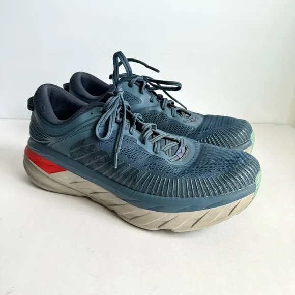 Hoka One One Bondi 7 Mens Sneakers Blue Athletic Running Shoes Size 12