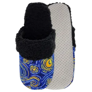 HOTSOX Men's Sherpa Non-Skid Van Gogh Starry Night Slipper
