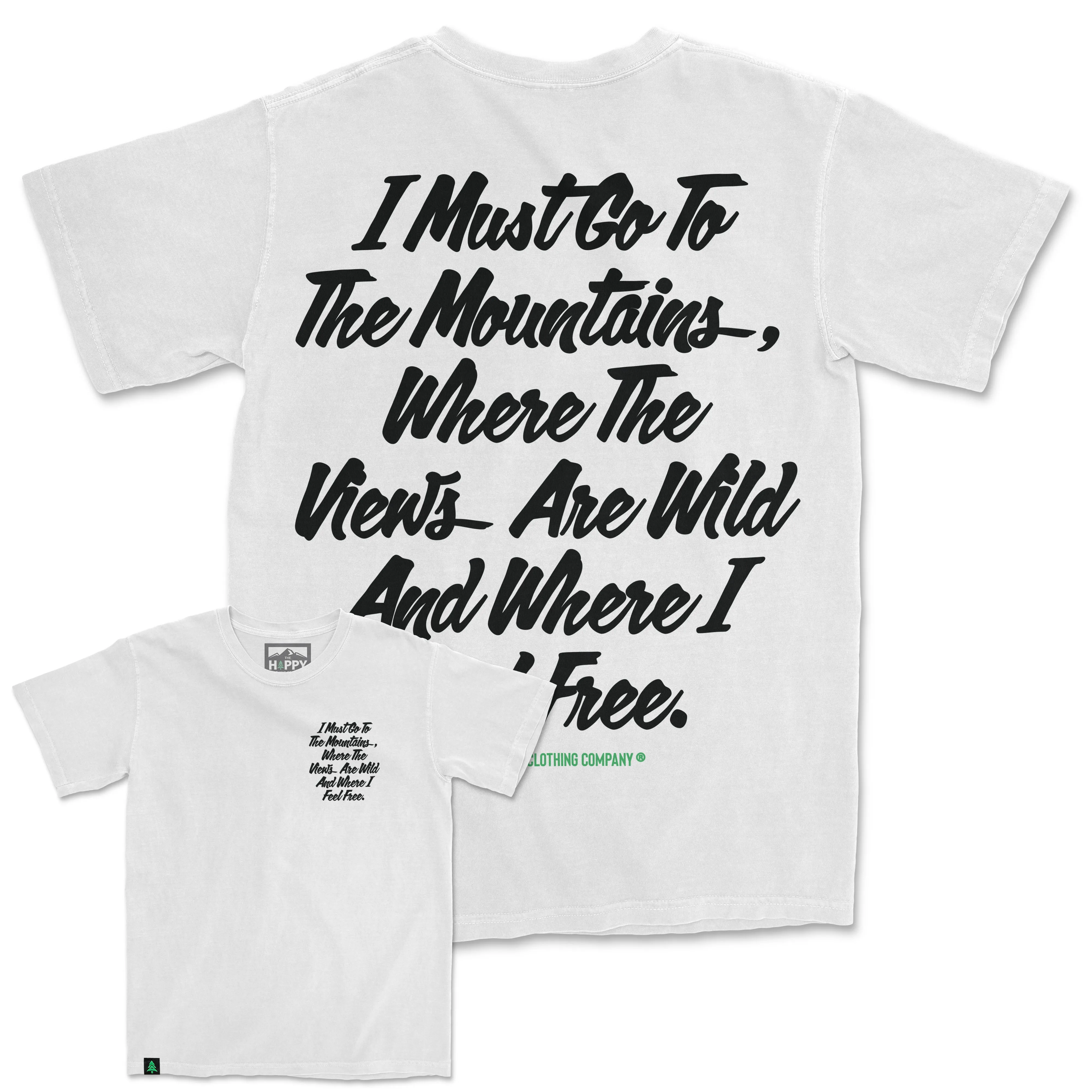 I Must Go To The Mountains Script Oversized Vintage Tee