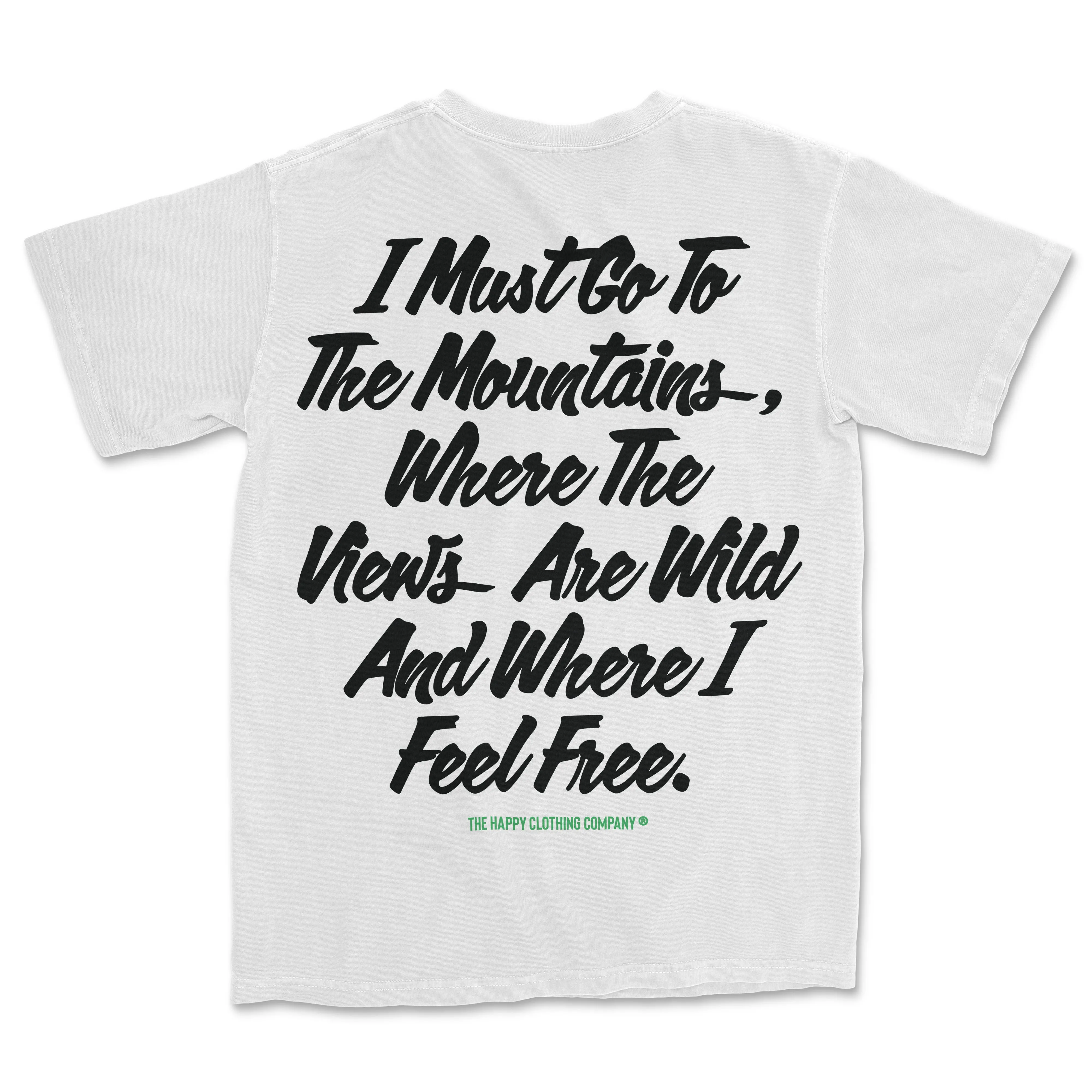 I Must Go To The Mountains Script Oversized Vintage Tee