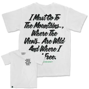 I Must Go To The Mountains Script Oversized Vintage Tee