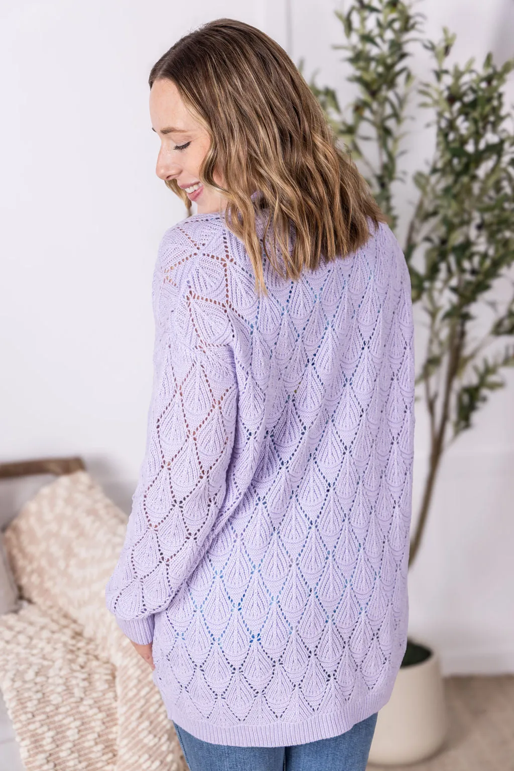 IN PRODUCTION Open Knit Cardigan - Lavender