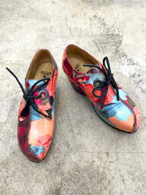 John Fluevog Floral Print Platforms