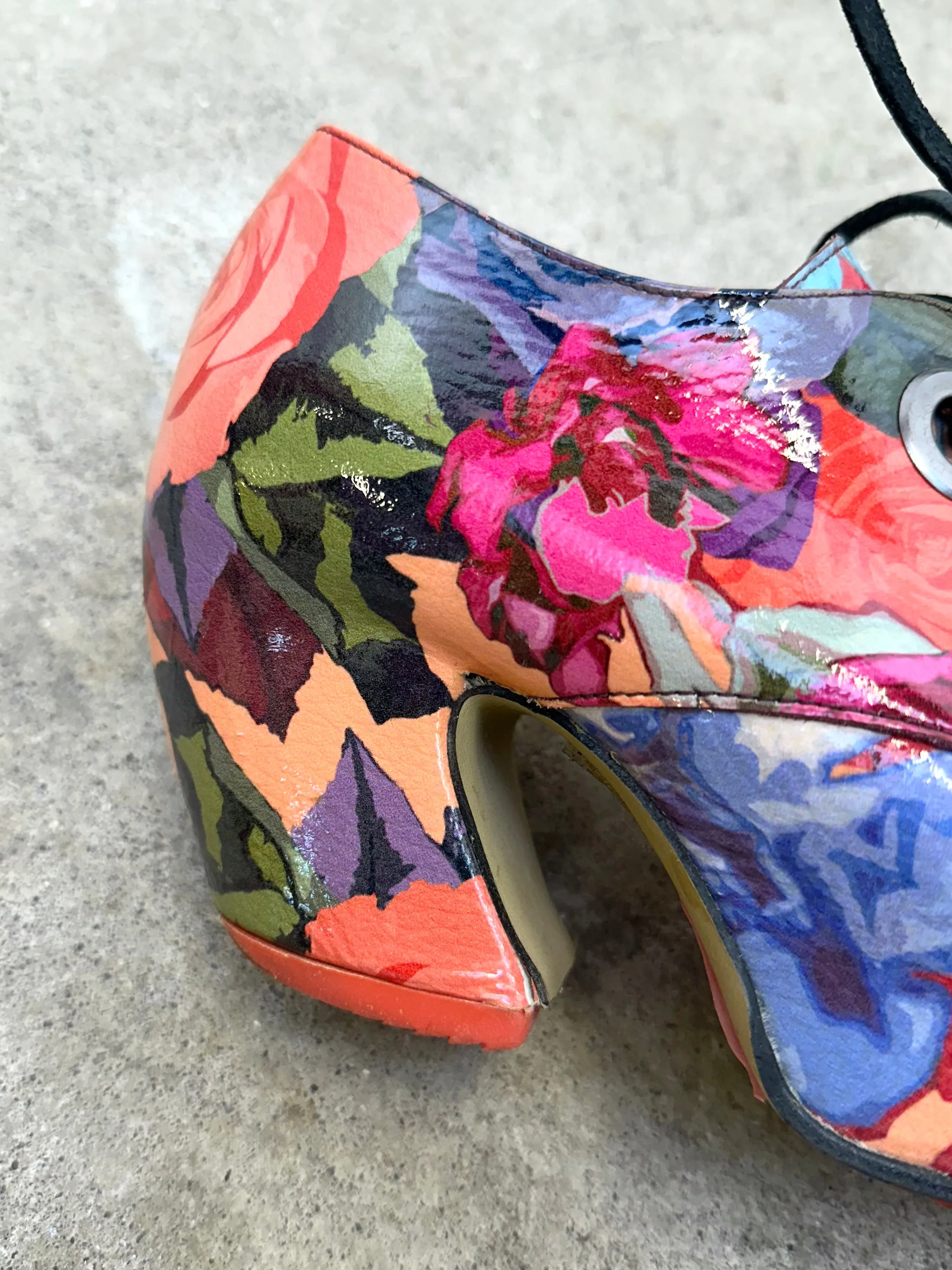 John Fluevog Floral Print Platforms