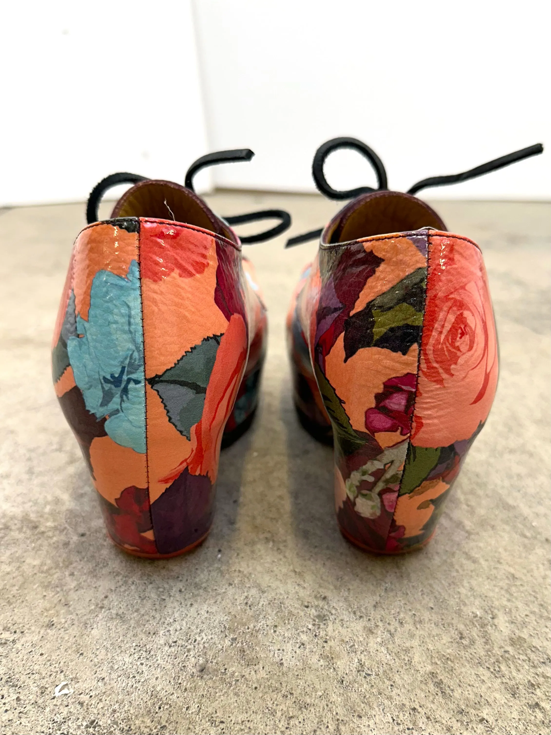 John Fluevog Floral Print Platforms