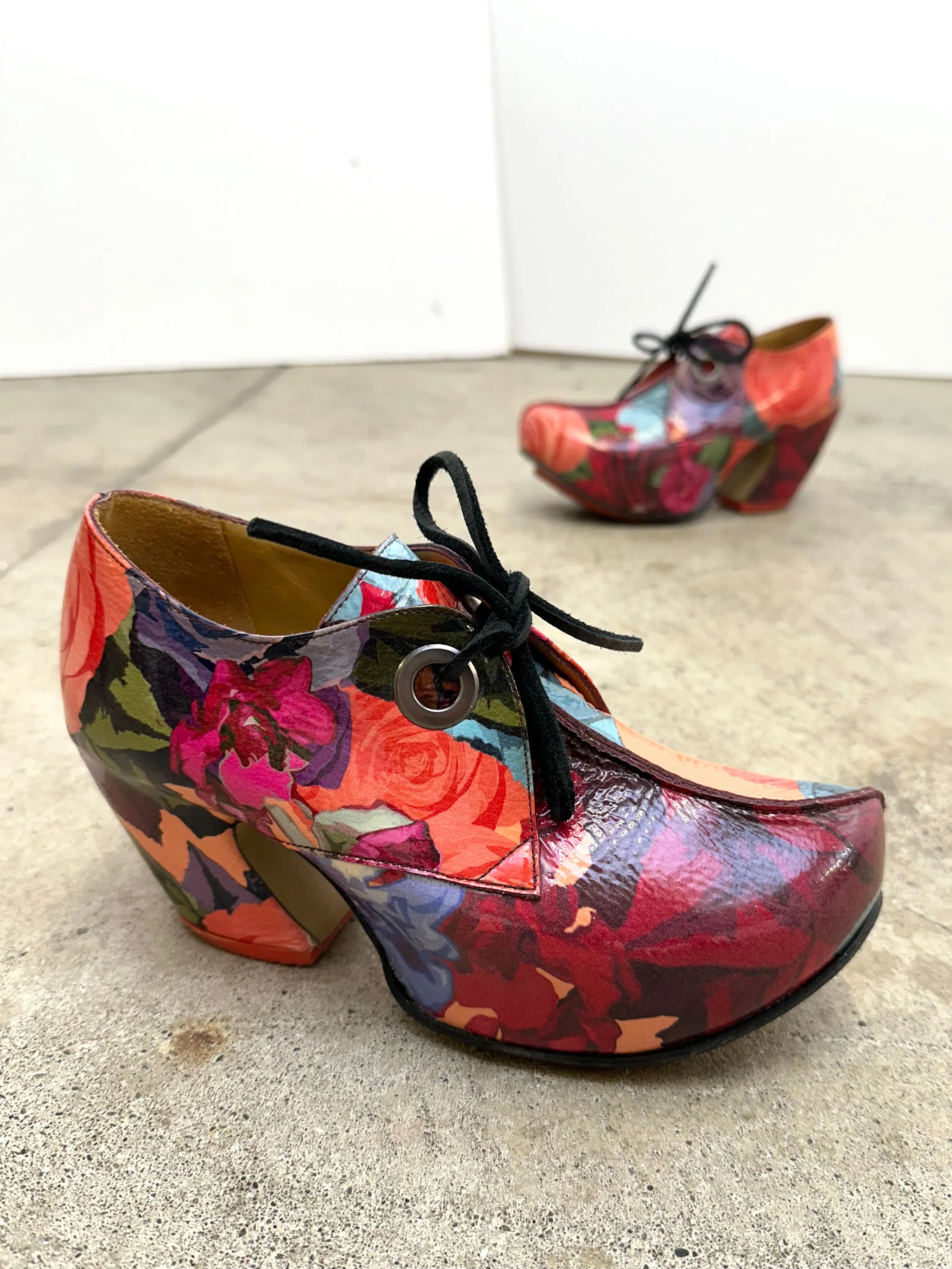 John Fluevog Floral Print Platforms