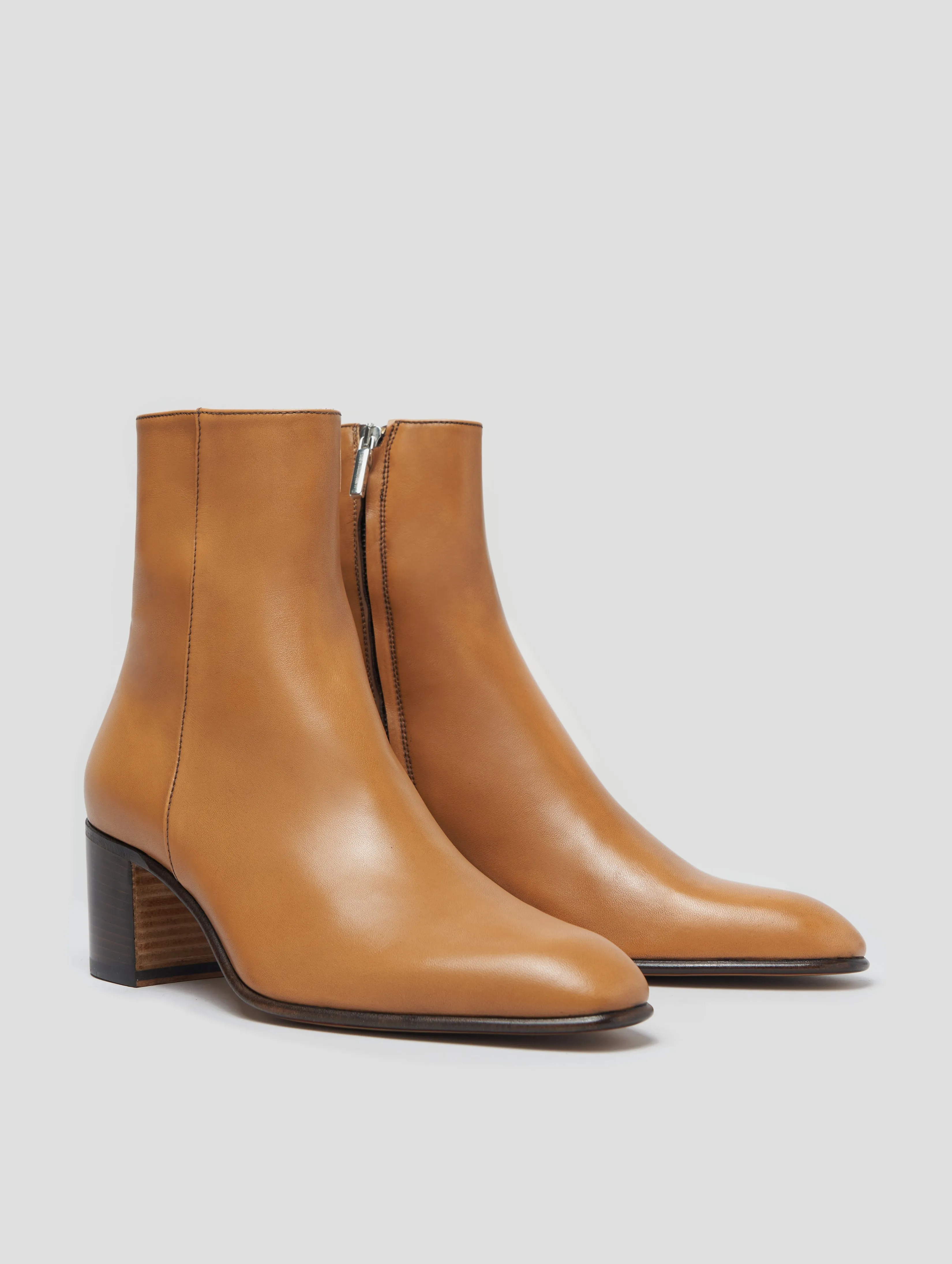 JUAN 60MM ANKLE BOOT IN TAN CALFSKIN - Woman