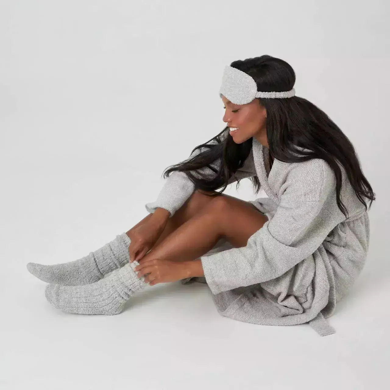 Kashwere Lounge Ultra Plush Socks Heathered Available Oyster / Bone, Blush / White & Silver Fox / Pewter
