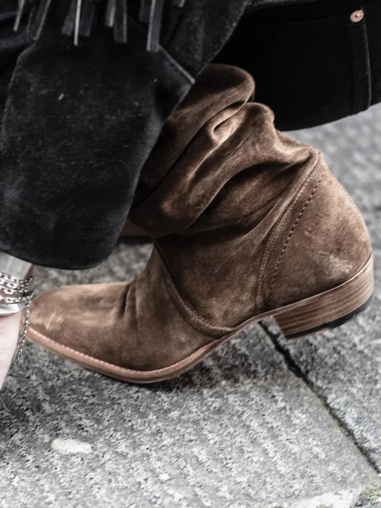 KEITH ROLL DOWN BOOT IN RUST SUEDE - Woman