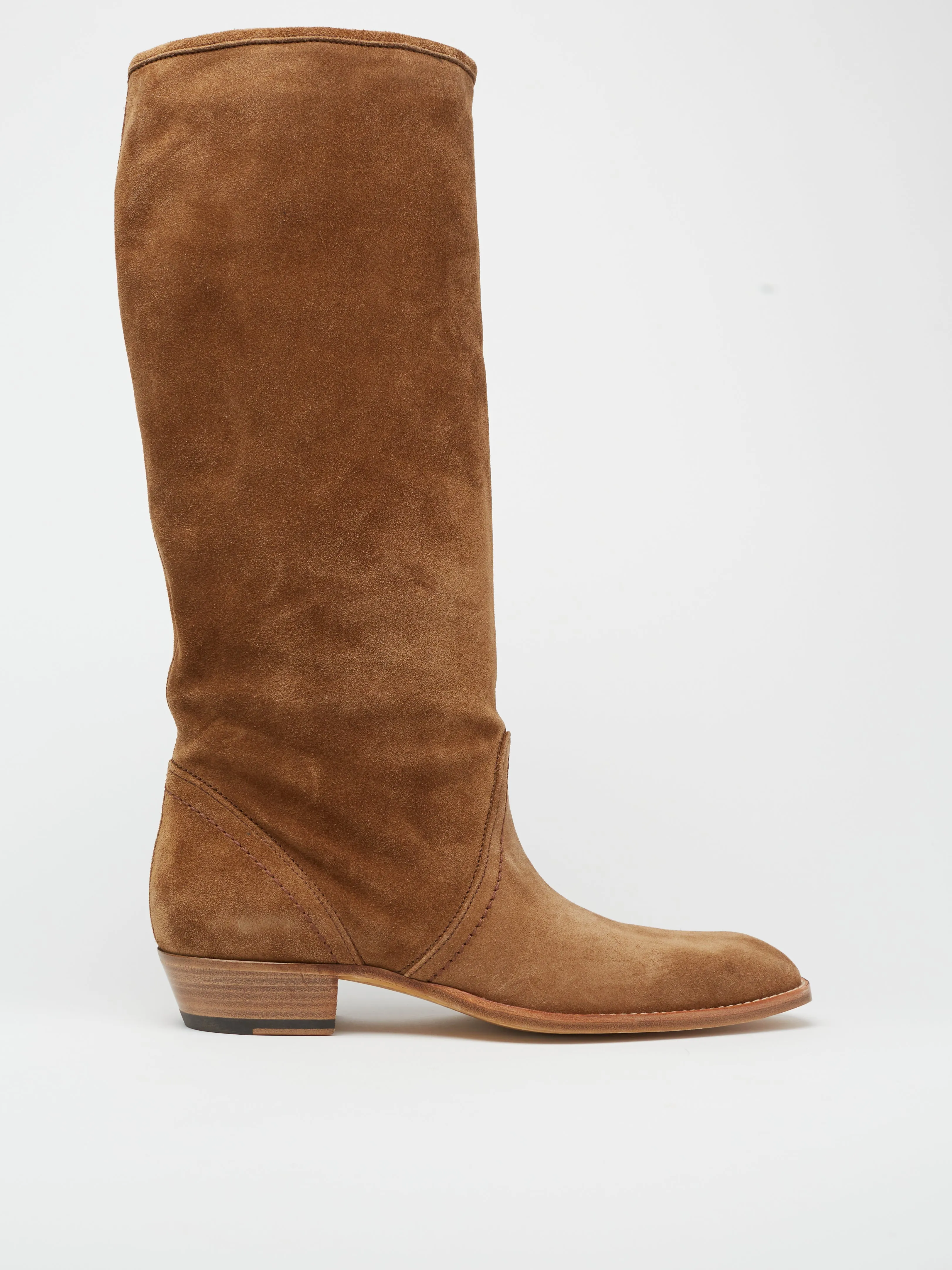 KEITH ROLL DOWN BOOT IN TOBACCO SUEDE - Woman