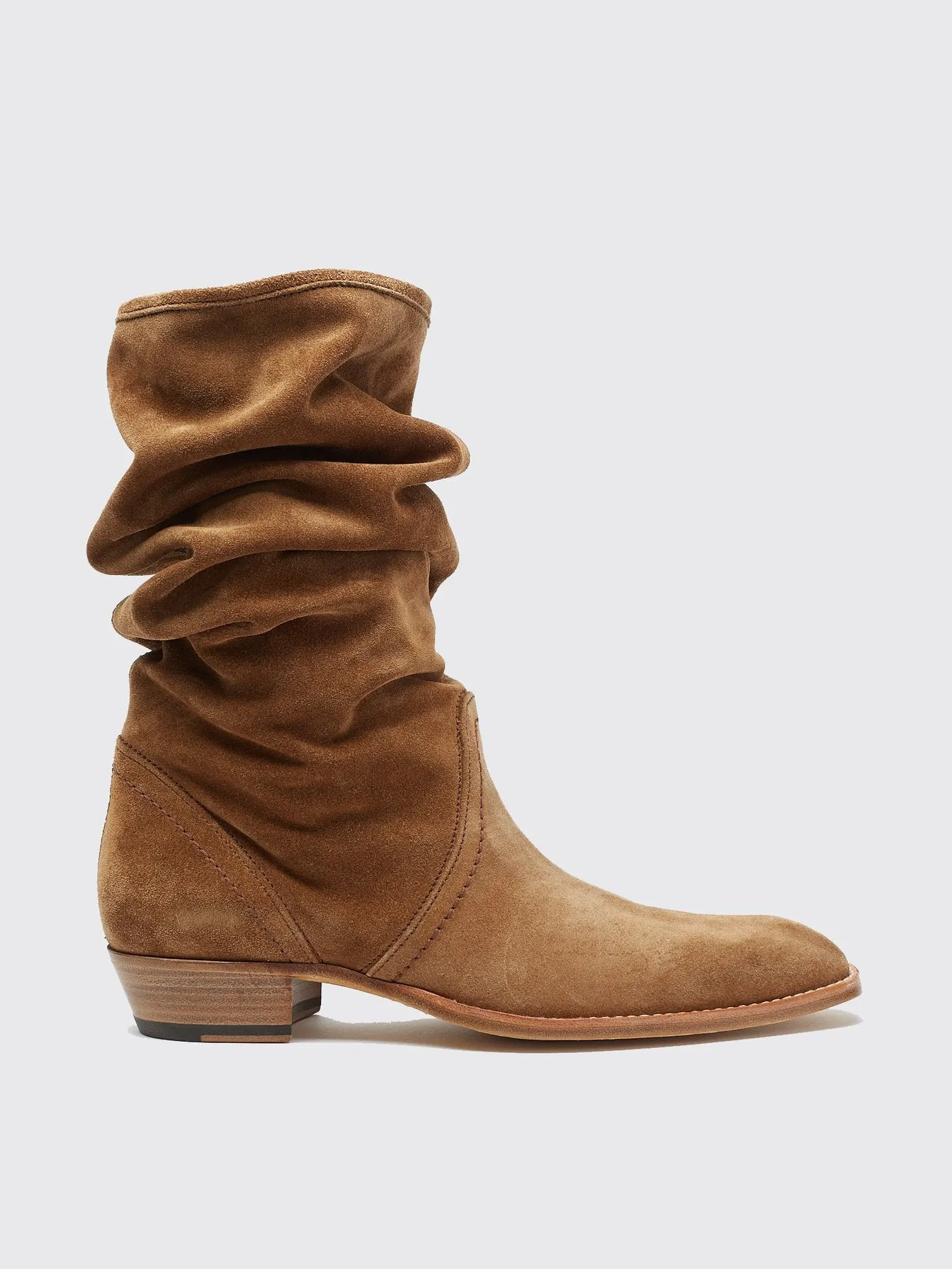KEITH ROLL DOWN BOOT IN TOBACCO SUEDE - Woman