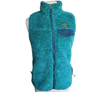 L. L. Bean Women’s Hi-Pile Fleece Vest Blue Green Sz SMALL NEW WITH TAG