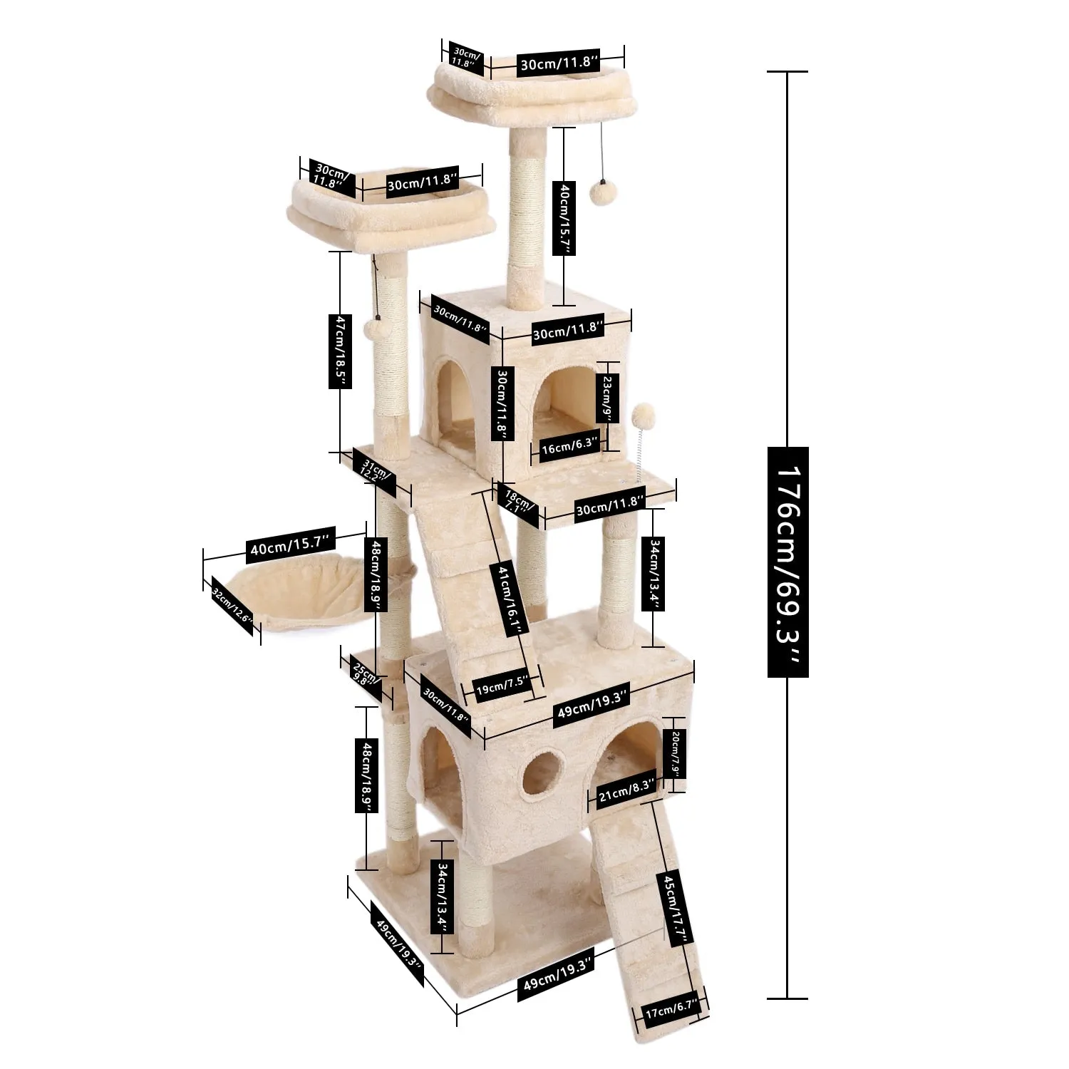 Large 63 inches Sturdy Cat Tree