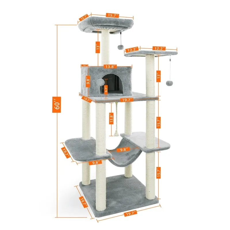 Large 63 inches Sturdy Cat Tree