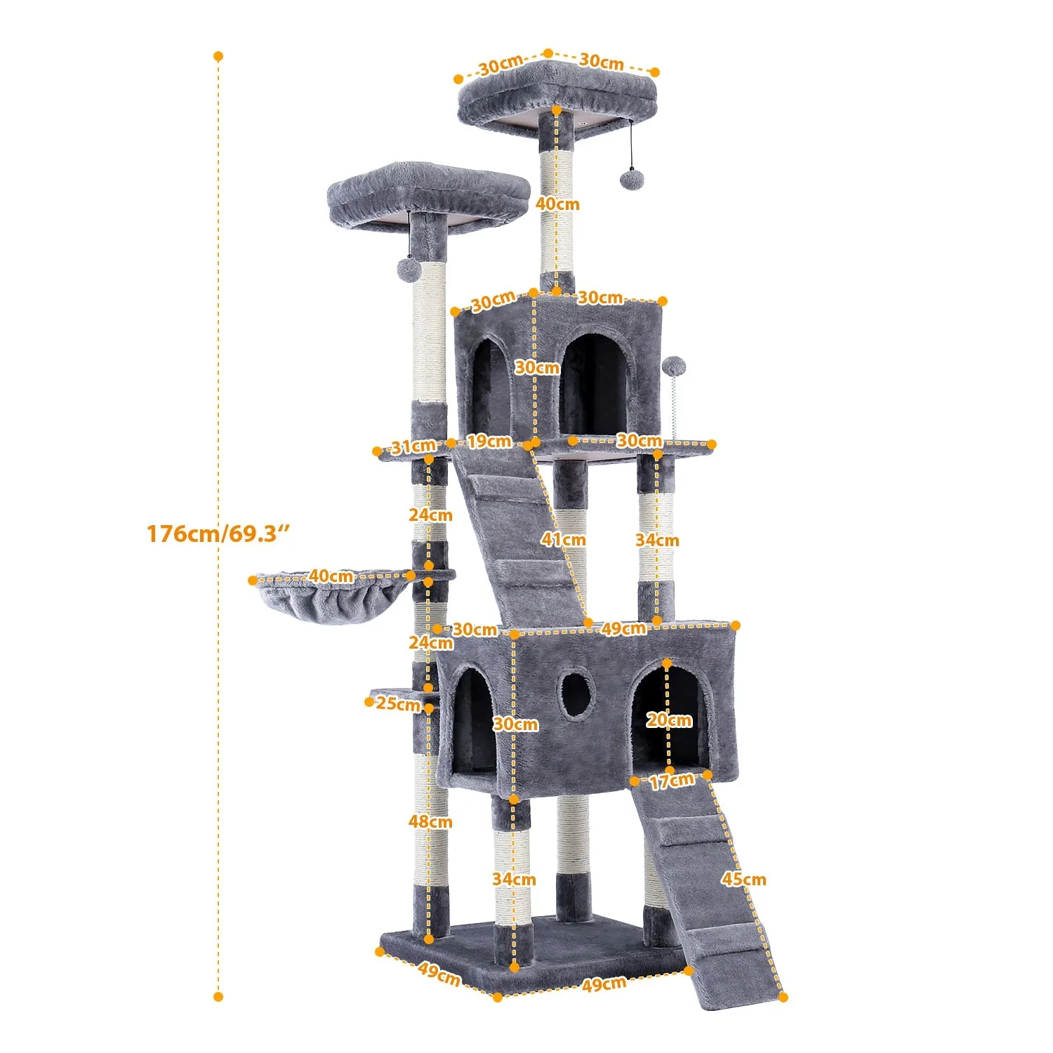 Large 63 inches Sturdy Cat Tree