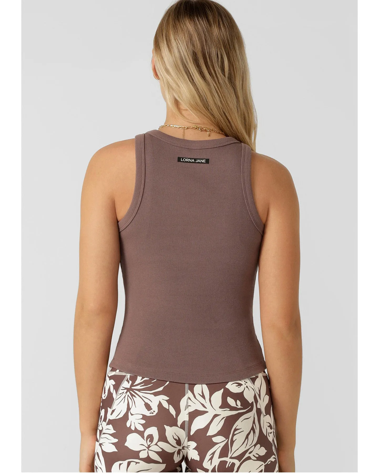 Lorna Jane Basics Rib Tank - Stone