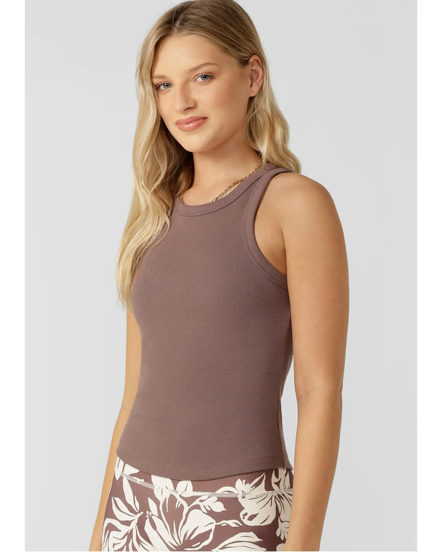 Lorna Jane Basics Rib Tank - Stone