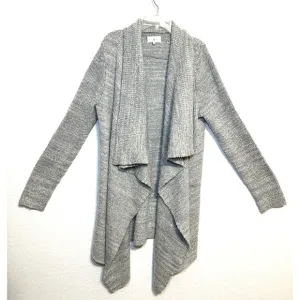 Lou &amp; Grey Sweater Open Wrap Duster Cape Wool Blend Soft Gray Size Medium (c)