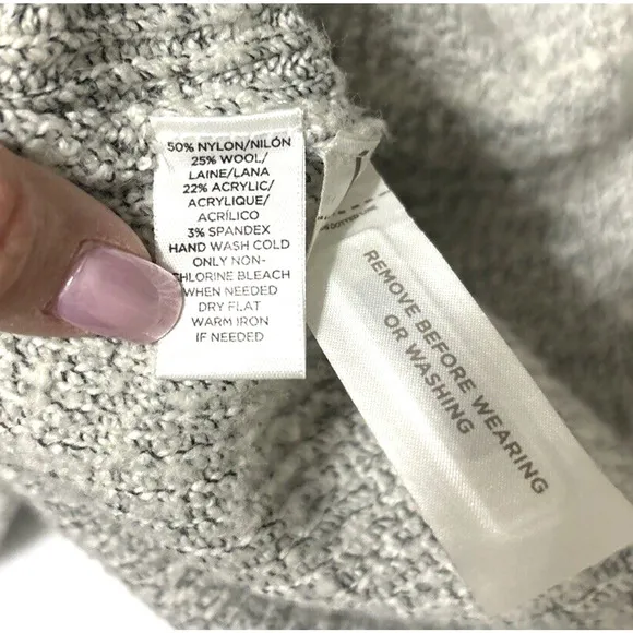 Lou &amp; Grey Sweater Open Wrap Duster Cape Wool Blend Soft Gray Size Medium (c)