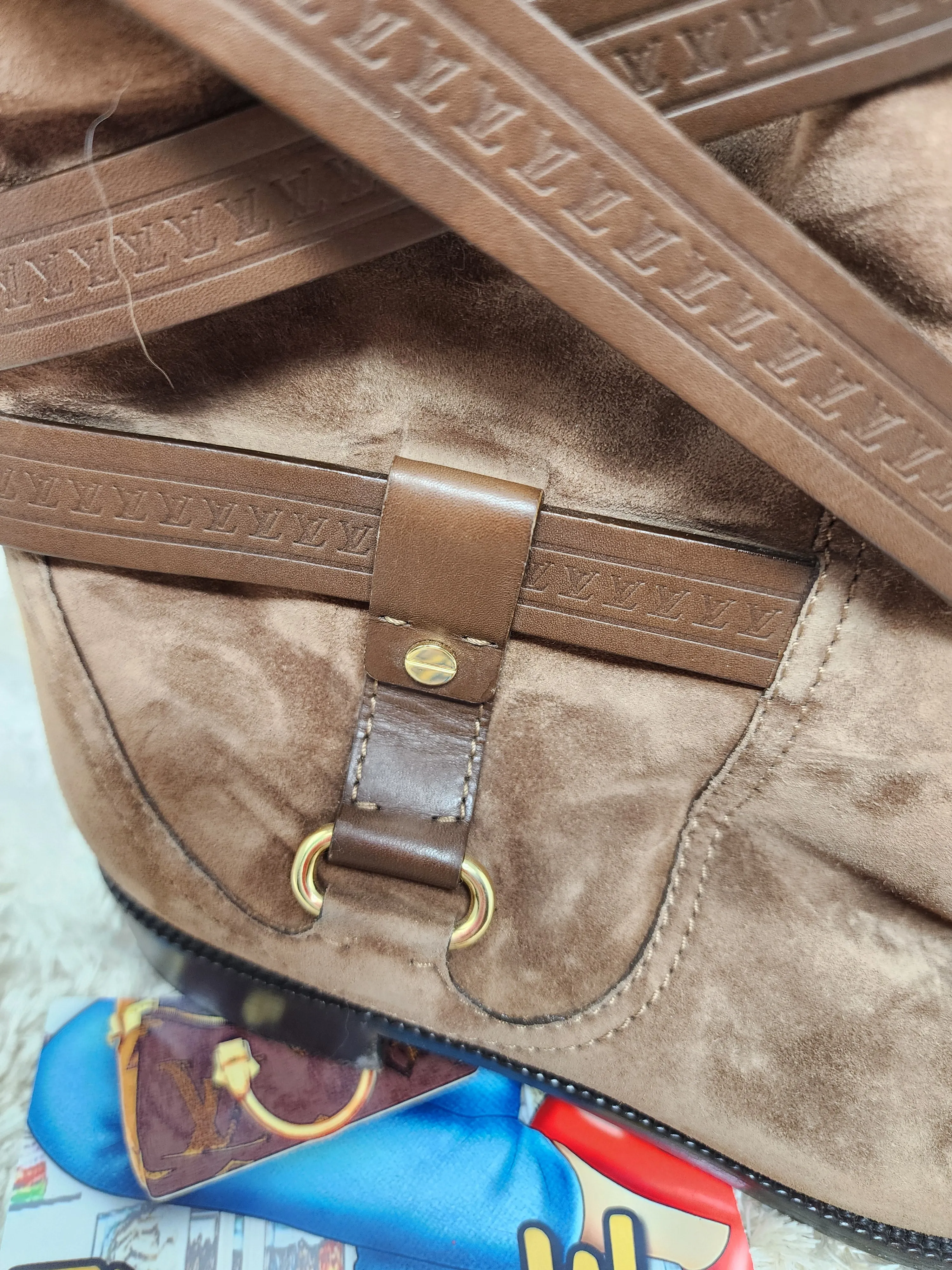 LOUIS VUITTON BROWN SUEDE CRISS CROSS BUCKLE BOOTS - 39.5