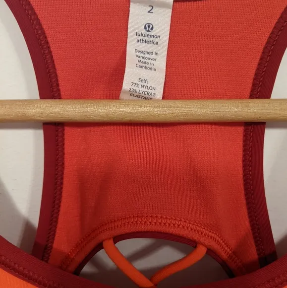 Lululemon Sweaty Or Not Bra II Alarming/Cranberry 2