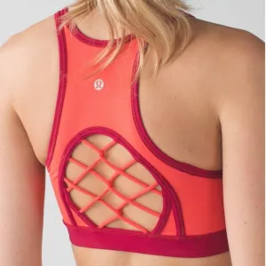 Lululemon Sweaty Or Not Bra II Alarming/Cranberry 2
