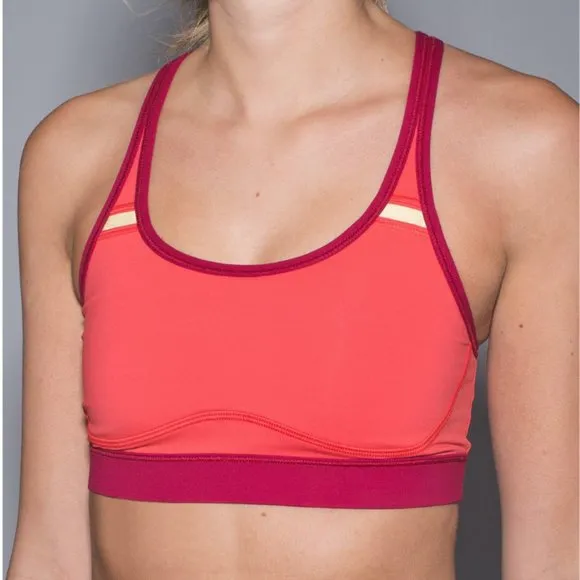 Lululemon Sweaty Or Not Bra II Alarming/Cranberry 2