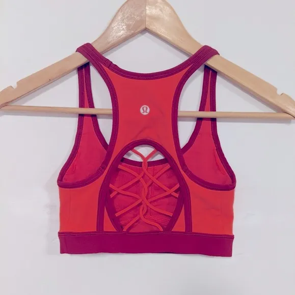 Lululemon Sweaty Or Not Bra II Alarming/Cranberry 2