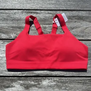 Lululemon Ultralu Square-Neck Workout Bra B/C Cup Red Glow sports bra size 8 NWT