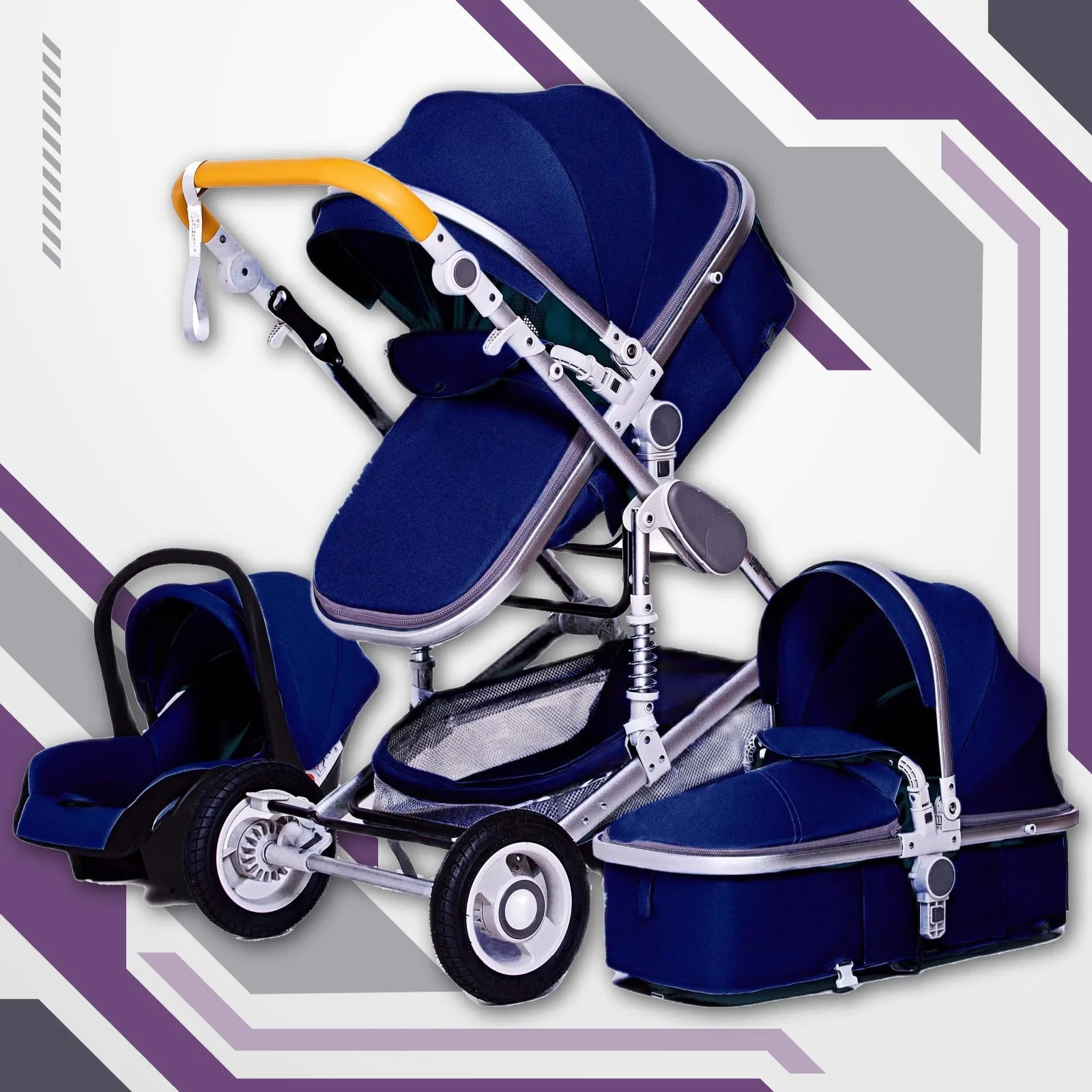Luxury 3-in-1 Baby Stroller & Car Seat