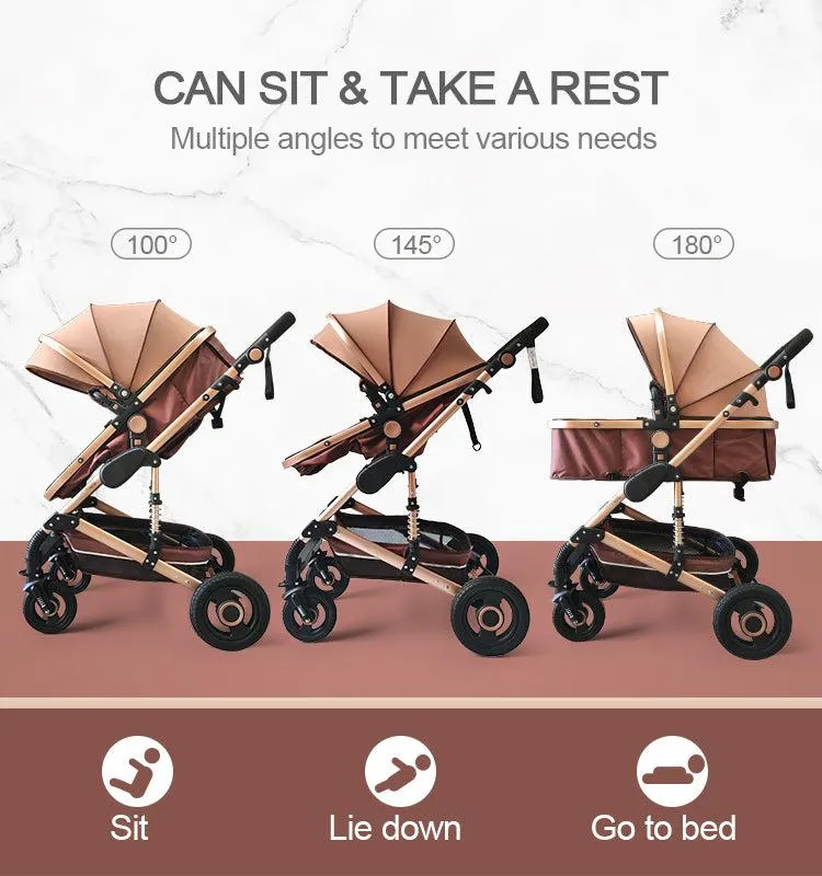 Luxury 3-in-1 Baby Stroller & Car Seat
