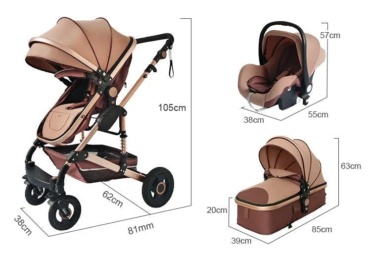 Luxury 3-in-1 Baby Stroller & Car Seat