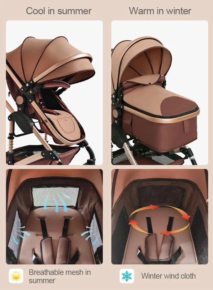 Luxury 3-in-1 Baby Stroller & Car Seat
