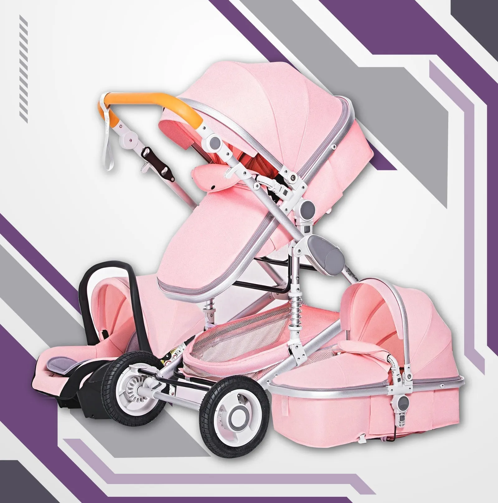 Luxury 3-in-1 Baby Stroller & Car Seat