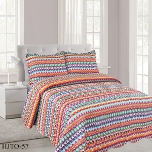 Luxury Flat Quilt Set Double 3 Piece HLTO-57