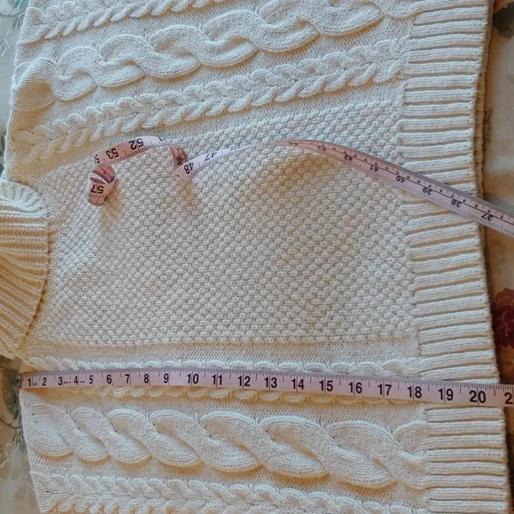 Madewell Cozy Cable Knit Women's Turtleneck Sweater in Cream size Medium