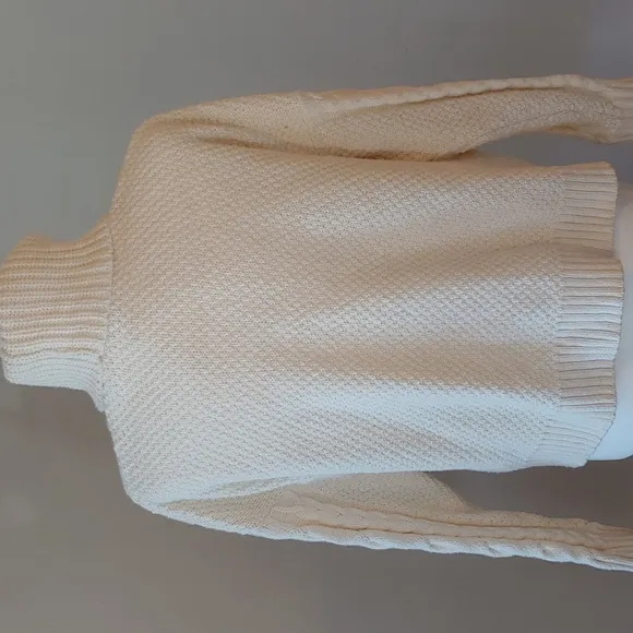 Madewell Cozy Cable Knit Women's Turtleneck Sweater in Cream size Medium