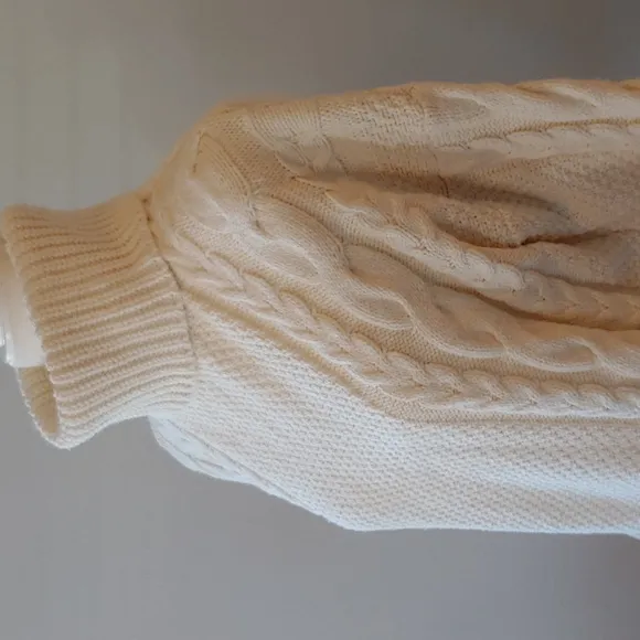 Madewell Cozy Cable Knit Women's Turtleneck Sweater in Cream size Medium