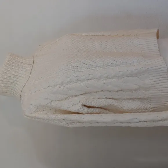 Madewell Cozy Cable Knit Women's Turtleneck Sweater in Cream size Medium