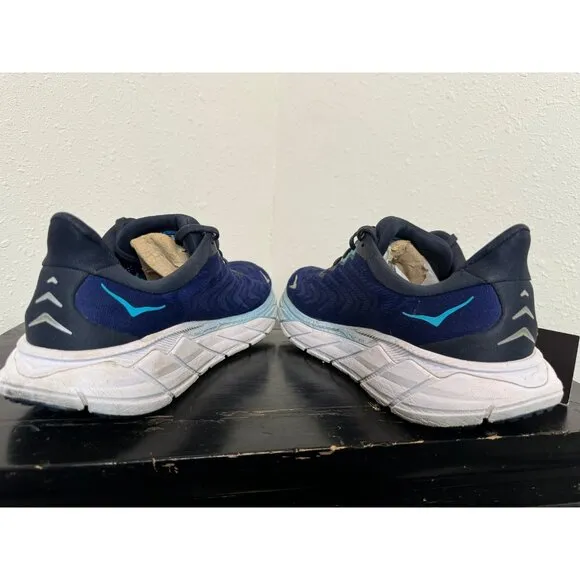 Mens 10.5 Hoka One One Arahi 6 Outer Space Blue White Athletic Running Shoes