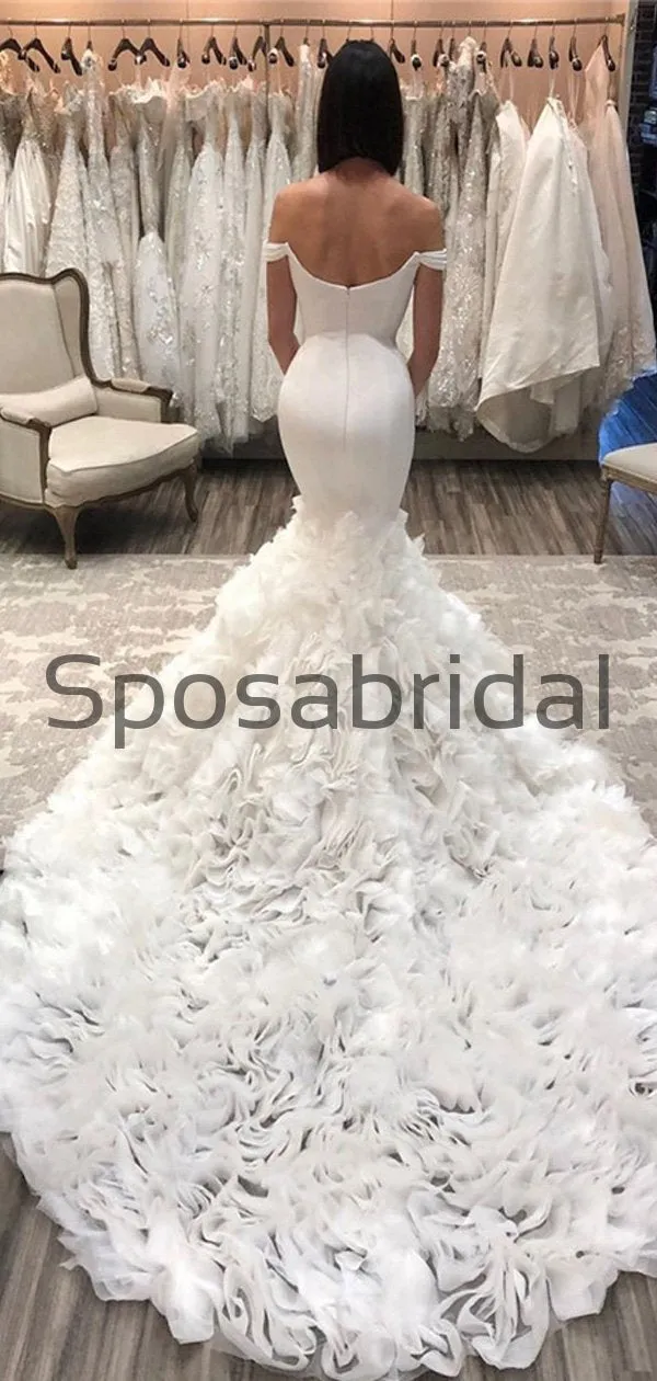 Mermaid Unique Off the Shoulder Elegant Vintage Wedding Dresses WD0488