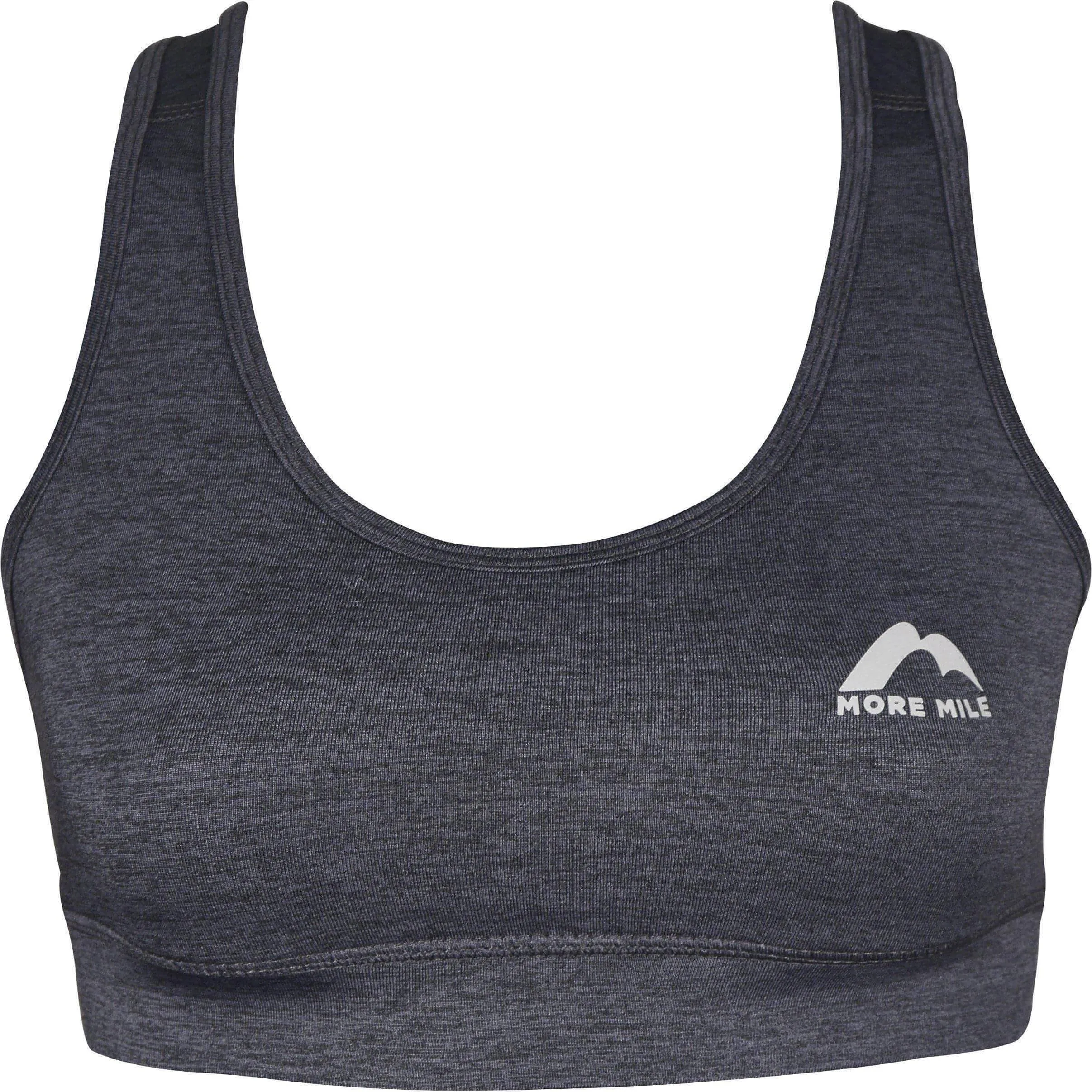More Mile Train To Run Womens Running Crop Top - Grey