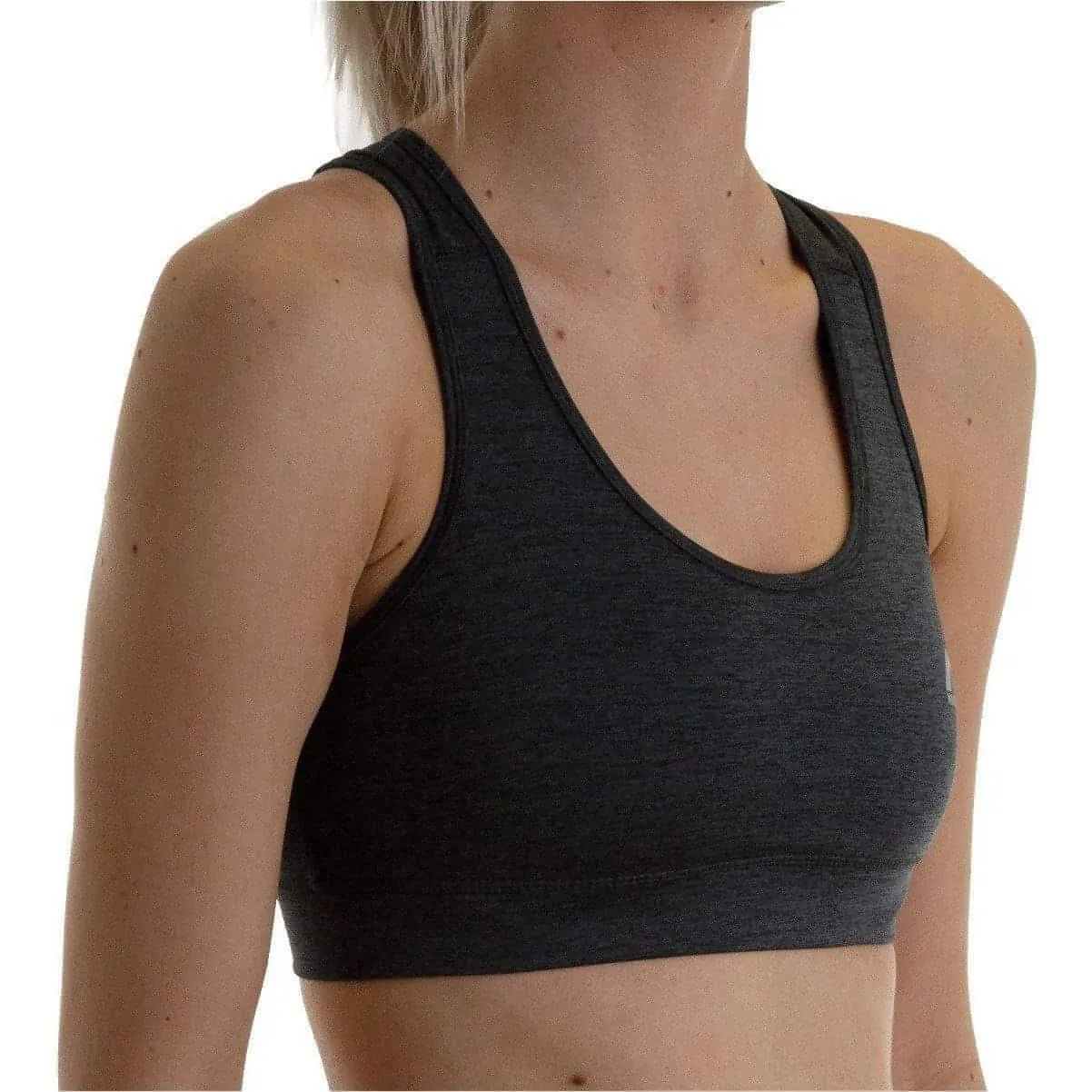 More Mile Train To Run Womens Running Crop Top - Grey