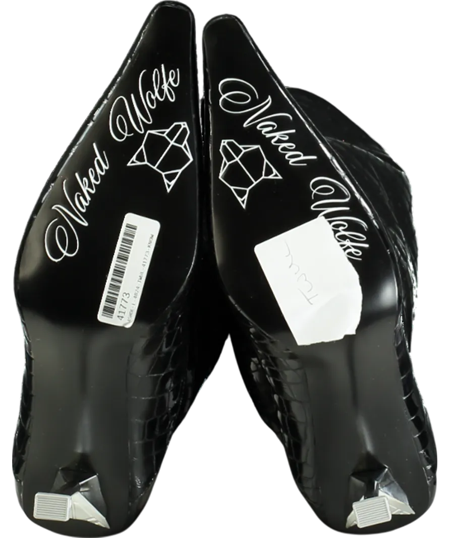 Naked Wolfe Black Texas Croc Patent Leather Boots UK 7 EU 40 👠