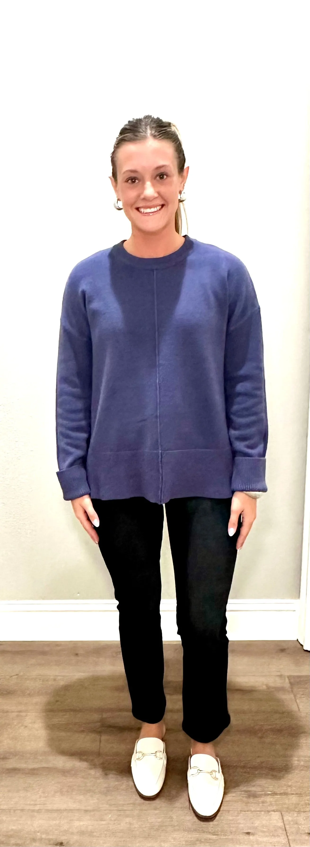 Navy Lightweight Sweater Top